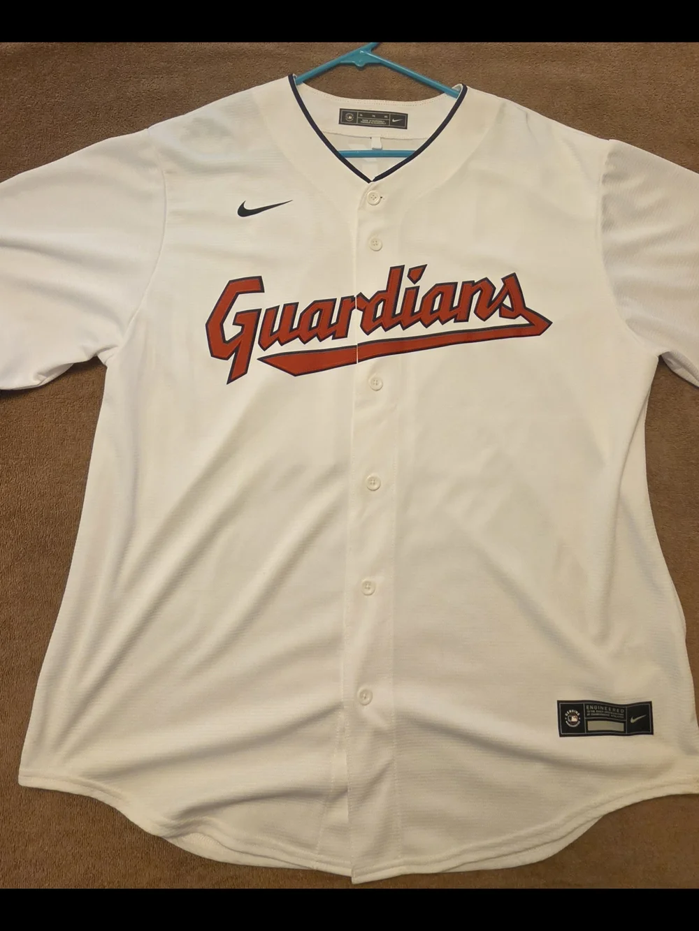 Nike Guardians JOSE RAMIREZ White Baseball Jersey